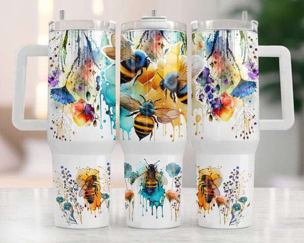 40oz Watercolor Honeybee