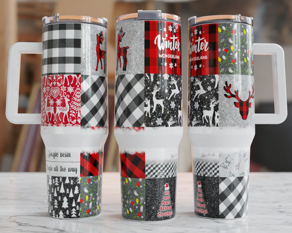 40oz Christmas Plaid