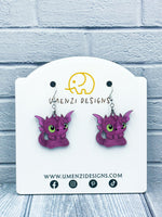 Purple Dragon Earrings
