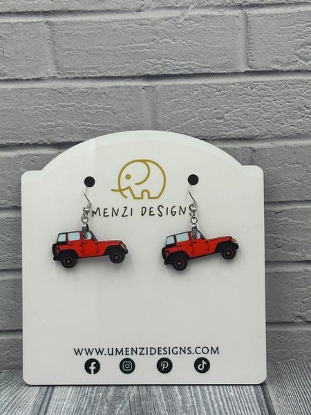 Red Jeep Earrings