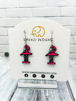 Pink Witch Hat Earrings
