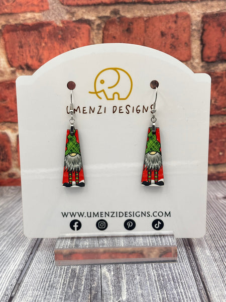 Green Gnome Bar Earrings