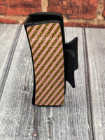 Pink & Gold Glitter Striped Large Hair Claw
