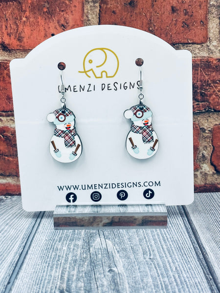 Smiling Snowman Earrings