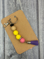 Teacher Pencil Silicone Beads Keychain