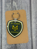 Mt. Vernon Marauders Black Glitter Shield Keychain