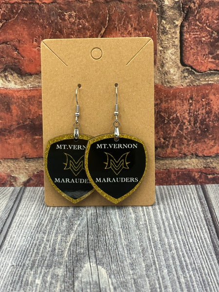 Mt. Vernon Marauders Shield Earrings