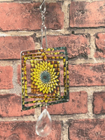 Sunflower Mandala 3" Square Wind Spinner