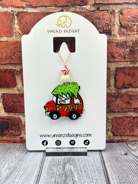 Merry Reindeer Whimsy Car Ornament