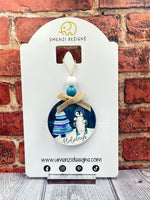 Happy Holidays Penguin Round Ornament