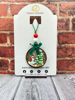 Faux Tin Can Lid Snowman Round Ornament