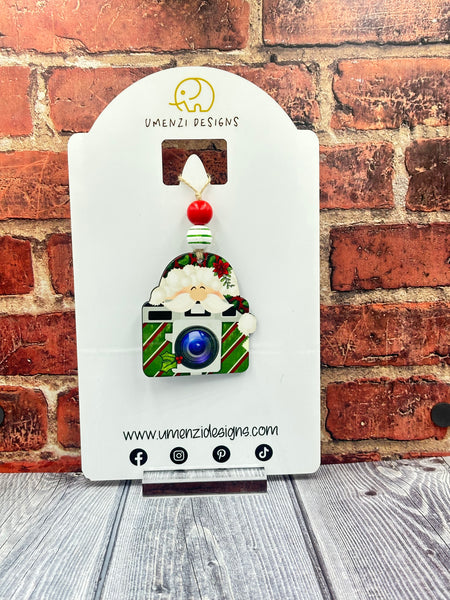 Green Santa Cam Ornament