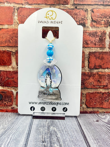 Blue Penguin Snowglobe Ornament