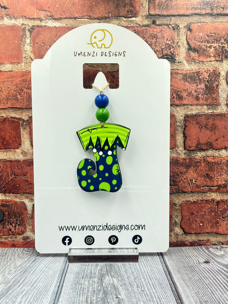 Blue and Green Stocking Ornament