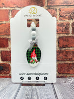 Green Plaid Gnome Bulb Ornament