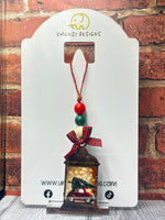 Red Car with Christmas Tree Lantern Ornament