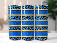 Periwinkle Leopard Striped Tumbler
