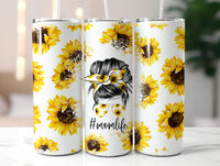 #Momlife White Sunflower Customizable
