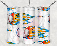 Baseball Flame Tumbler