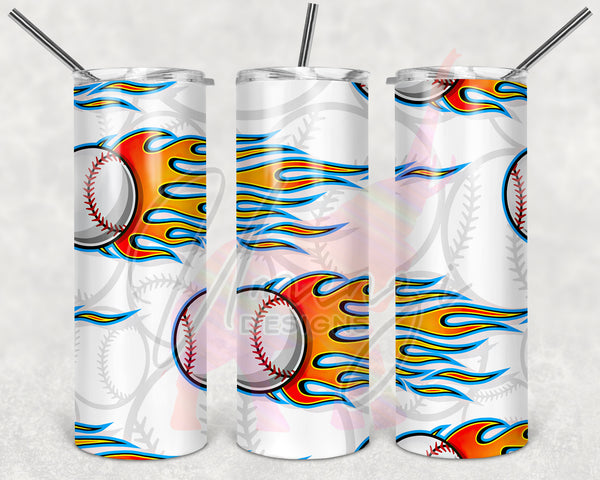 Baseball Flame Tumbler