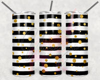 Black & Gold Striped Tumbler