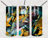 Turquoise & Gold Abstract Tumbler