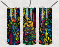 Bright Abstract Floral Tumbler