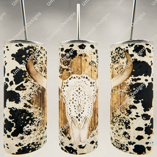 Cow Skull Black Print