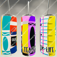 School Items Brushstroke Tumbler