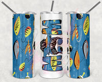 Fishing Lures Split Messy Bun Mom Tumbler