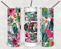 Cactus Split Messy Bun Mom Tumbler