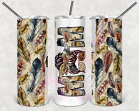 Boho Split Messy Bun Mom Tumbler