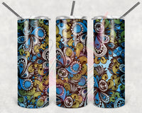 Blue Floral Abstract Tumbler