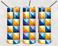 Yellow & Blue Tile Abstract Tumbler