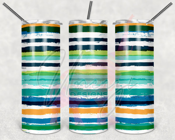Blue/Green Striped Tumbler