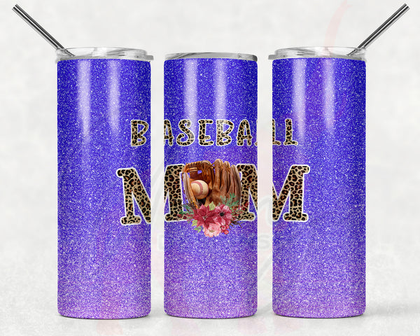 Baseball Mom Purple Glitter