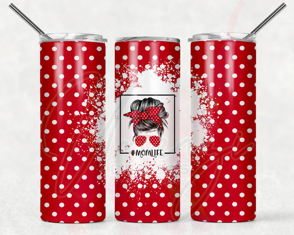 Baseball Mom Red Polka Dot