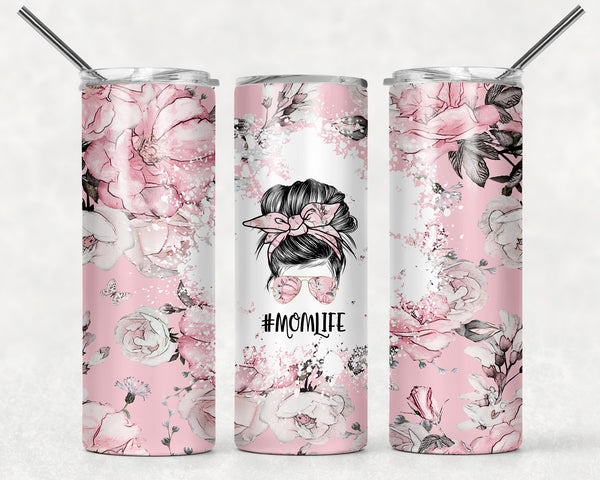 #Momlife Dark Pink Floral Customizable