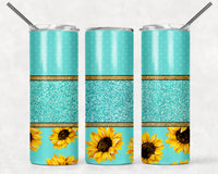 Turquoise Sunflower Stripe