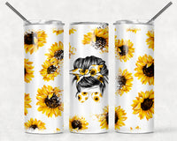 #Momlife White Sunflower Customizable