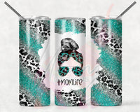 #MomLife Teal Leopard Swirl