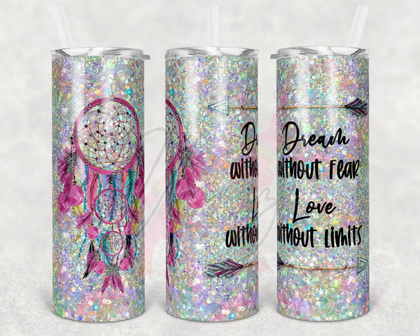Boho Glitter Live Without Fear Dreamcatcher