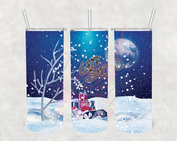 Blue Sleep Penguin Let it Snow