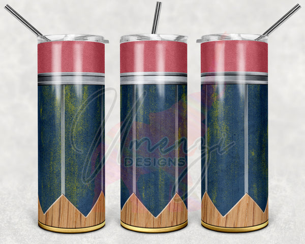 Blue Pencil Tumbler
