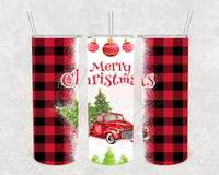 Buffalo Check Merry Christmas Red Truck