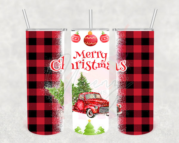 Buffalo Check Merry Christmas Red Truck