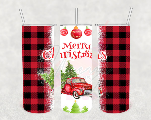 Buffalo Check Merry Christmas Red Truck