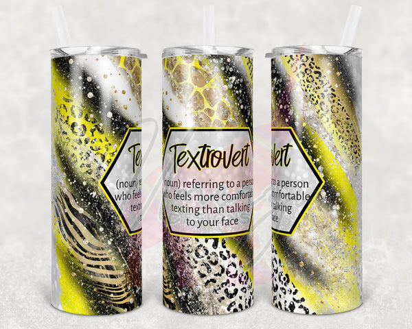 Sassy Textrovert  Leopard Swirl Tumbler