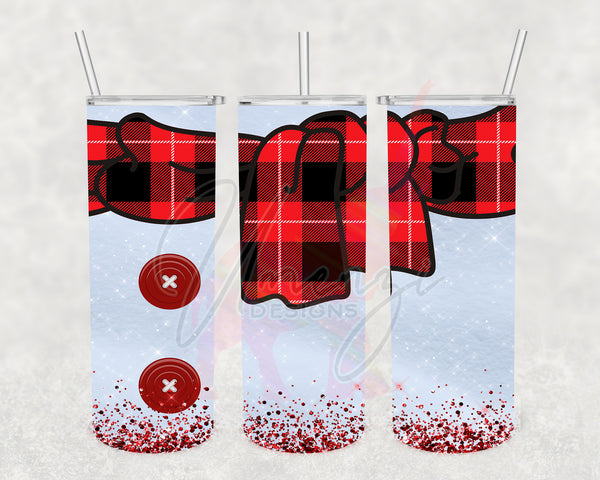 Red Plaid Snowman Scarf